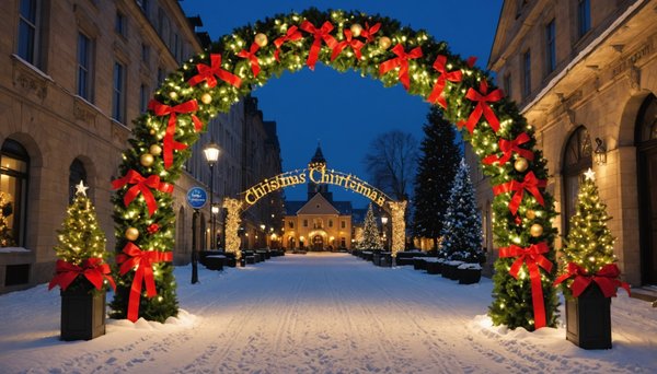 Louez une arche décorative de noël pour vos événements festifs